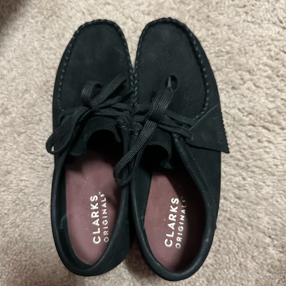 Clarks Originals Black Suede Platfroms